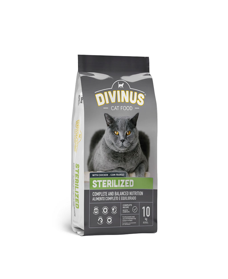 Divinus Ξηρά Τροφή Γάτας Sterilised Κοτόπουλο 10kg Pet Wild Store
